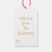 ヴィンテージエレガント金ゴールドフローラメリークリスマス ギフトタグ (裏面)