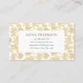 ヴィンテージエレガント金ゴールドベージュトイレホース 名刺 (裏面)