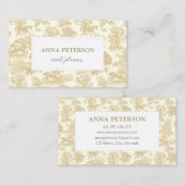 ヴィンテージエレガント金ゴールドベージュトイレホース 名刺 (正面/裏面)