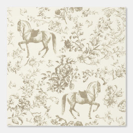 ヴィンテージエレガント金ゴールドベージュ馬花パターン 壁紙