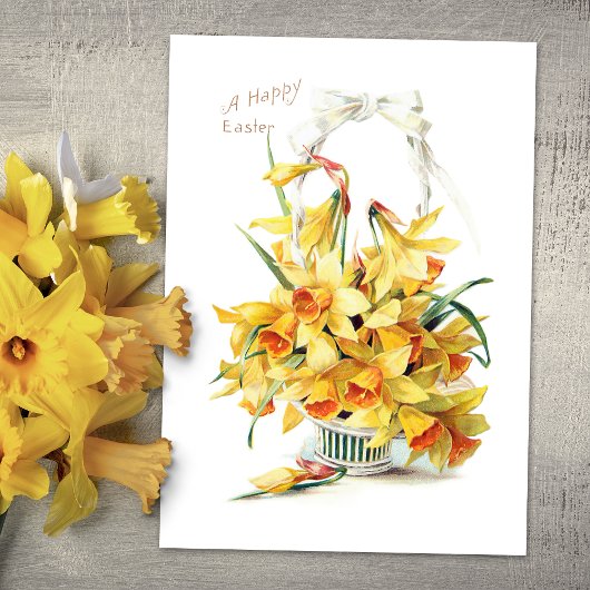 ヴィンテージエレガント金ゴールド復活祭ダッフォジル シーズンカード