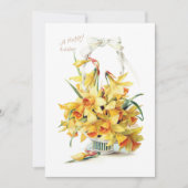 ヴィンテージエレガント金ゴールド復活祭ダッフォジル シーズンカード (正面)