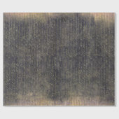 ヴィンテージエレガント金ゴールド手書き文字オン黒T ラッピングペーパー (フラット)