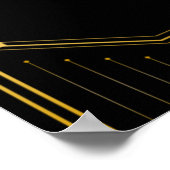 ヴィンテージエレガント金ゴールド結婚のウェルカムサイン ポスター (角)