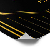 ヴィンテージエレガント金ゴールド結婚のタイムライン ポスター (角)