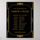 ヴィンテージエレガント金ゴールド結婚のタイムライン ポスター (正面)