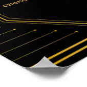 ヴィンテージエレガント金ゴールド結婚のタイムライン ポスター (角)