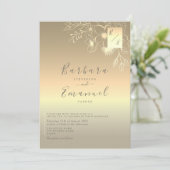 ヴィンテージエレガント金ゴールド結婚式招待状 招待状 (スタンド正面)