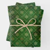 ヴィンテージエレガント金ゴールド雪片ひし形 ラッピングペーパーシート (インサイチュ)