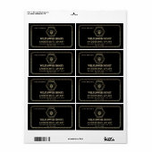 ヴィンテージエレガント金ゴールド黒蜂ハチミツ ラベル (フルシート)