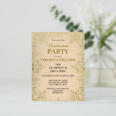 ヴィンテージエレガント金ゴールド2025卒業パーティー ポストカード (スタンド正面)