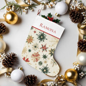 ヴィンテージエレガント金ゴールド ラージクリスマスストッキング