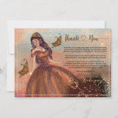 ヴィンテージエレガント銅バラキンセアニラありがとう サンキューカード (正面)