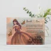 ヴィンテージエレガント銅バラキンセアニラありがとう サンキューカード (スタンド正面)