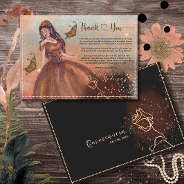 ヴィンテージエレガント銅バラキンセアニラありがとう サンキューカード