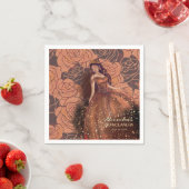 ヴィンテージエレガント銅バラキンセアニラナプキン スタンダードカクテルナプキン (インサイチュ)