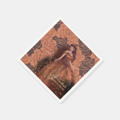 ヴィンテージエレガント銅バラキンセアニラナプキン スタンダードカクテルナプキン (角)