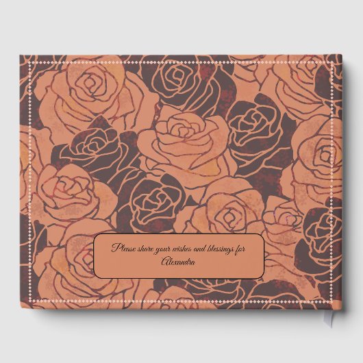 ヴィンテージエレガント銅バラキンセアニラ ゲストブック (裏面)