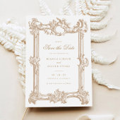 ヴィンテージエレガント飾結婚り枠の救日付 招待状