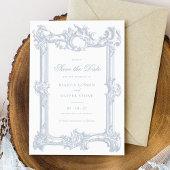 ヴィンテージエレガント飾結婚り枠の救日付 招待状