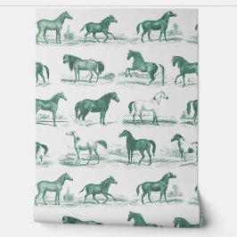 ヴィンテージエレガント馬の品種パターンセージ緑 壁紙