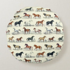ヴィンテージエレガント馬の品種パターン ラウンドクッション