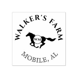 ヴィンテージエレガント馬ダブルモノグラムスタンプ ラバースタンプ