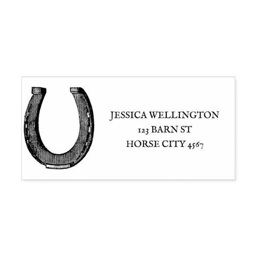 ヴィンテージエレガント馬蹄馬馬乗馬アドレス セルフインキングスタンプ (デザイン)