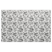 ヴィンテージエレガント鹿キツネ白黒トワール ファブリック (ヤード)