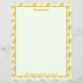 ヴィンテージエレガント黄色のフローラ花 (正面)