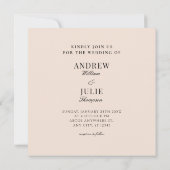 ヴィンテージエレガント黒フローラクレスト結婚フレーム 招待状 (裏面)