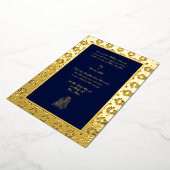 ヴィンテージエレガント17世紀縁どの結婚インディアン 箔招待状 (回転した状態)