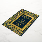 ヴィンテージエレガント19世紀金ゴールドフローラ結婚ズ 箔招待状 (回転した状態)