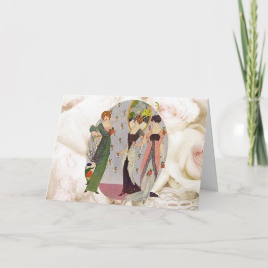 ヴィンテージエレガント1920年代レディースファッション カード (正面)