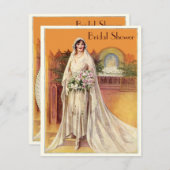 ヴィンテージエレガント1930年代ブライドブライダルシャワー 招待状 (正面/裏面)