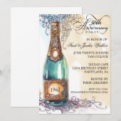 ヴィンテージエレガント50周年パーティー招待状 招待状 (正面/裏面)