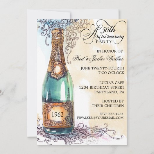 ヴィンテージエレガント50周年記念パーティの招待状 招待状 (正面)