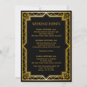 ヴィンテージエレガント アートデコ ゴールド ウェディング ウェルカムノート 招待状 (裏面)