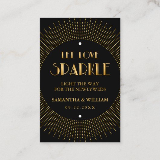 ヴィンテージエレガント・アールデコ・結婚金ゴールドの送信ラベル 名刺 (正面)