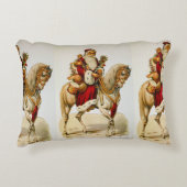 ヴィンテージエレガント·オン·ホース·アクセント枕 アクセントクッション (正面)