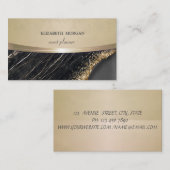 ヴィンテージエレガント、シック、フローラブラック大理石 名刺 (正面/裏面)