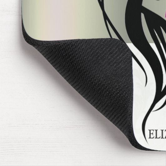 ヴィンテージエレガント、シック、レース、ガールシルエット マウスパッド (コーナー)