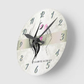 ヴィンテージエレガント、シック、レース、ガールシルエット ラウンド壁時計 (傾斜)