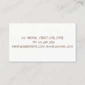 ヴィンテージエレガント，シック，レース 名刺 (裏面)