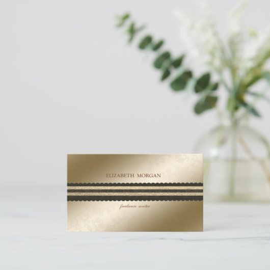 ヴィンテージエレガント,シック,レース 名刺 (スタンド正面)