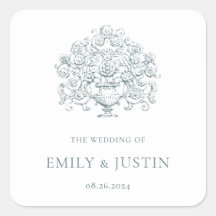 ヴィンテージエレガント ダスティーブルー バロックスタイルのウェディング