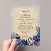 ヴィンテージエレガント・ダーク・ア結婚リス アクリル招待状 (インサイチュ (ポータブル))