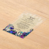 ヴィンテージエレガント・ダーク・ア結婚リス アクリル招待状 (レイダウン)