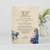 ヴィンテージエレガント・ダーク・ア結婚リス 招待状 (スタンド正面)