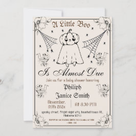 ヴィンテージエレガント、不気味ハロウィーンの赤ちゃんシャワー 招待状